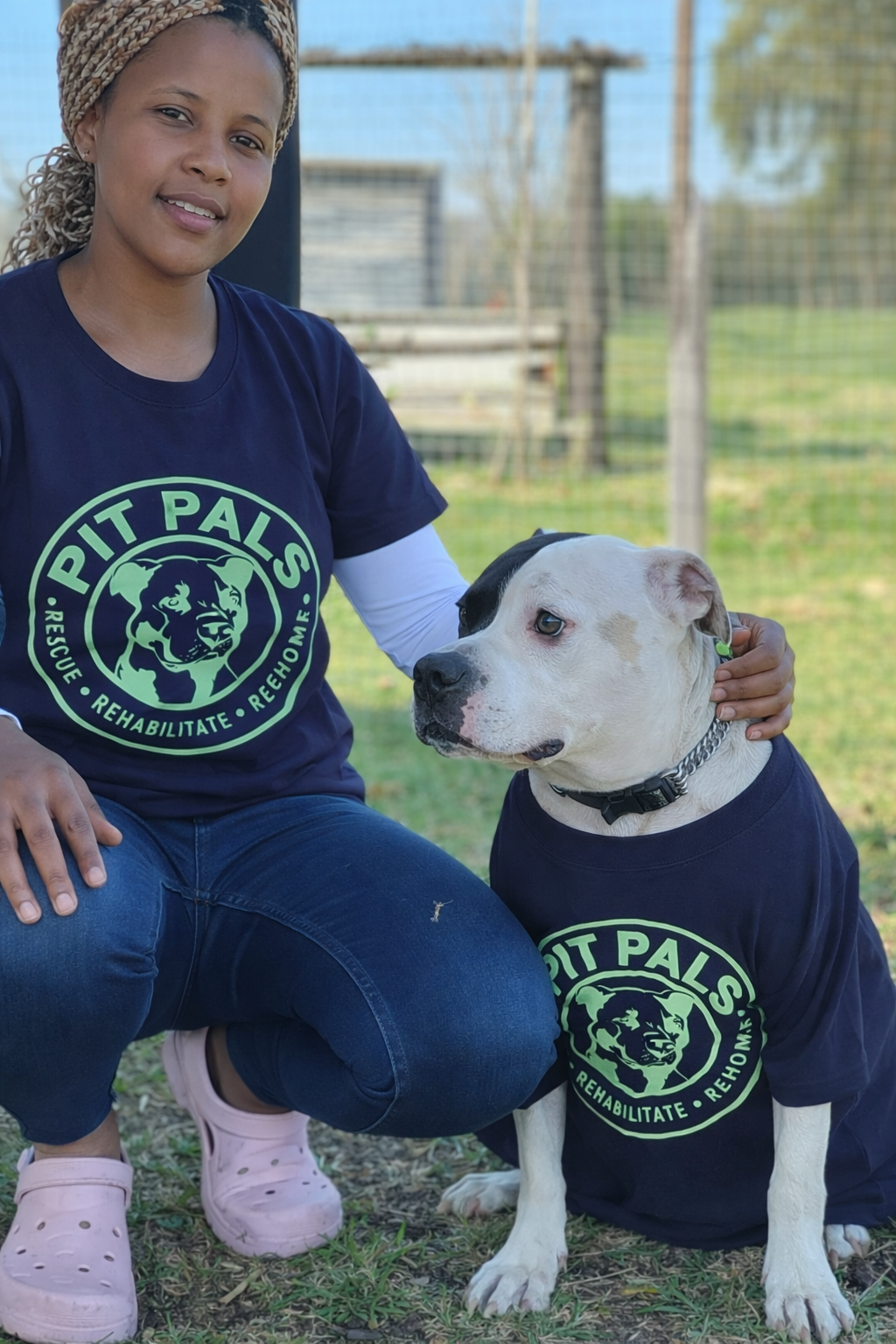 The Classic Pit Pals Tee – Unisex Navy Blue with Mint Green Logo