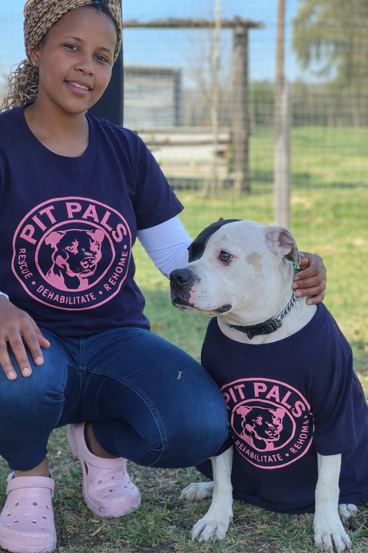 The Classic Pit Pals Tee – Unisex Navy Blue with Pink Logo