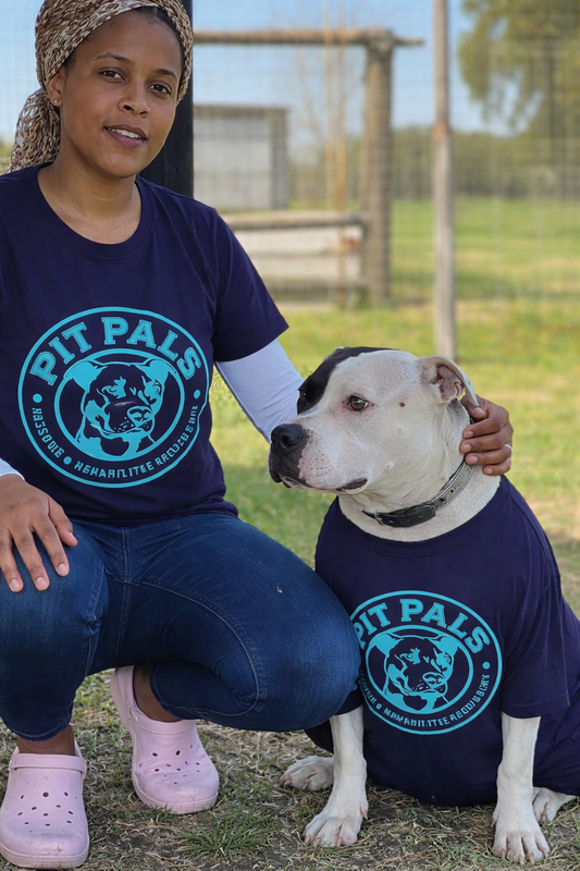 The Classic Pit Pals Tee – Unisex Navy Blue with Turquoise Logo