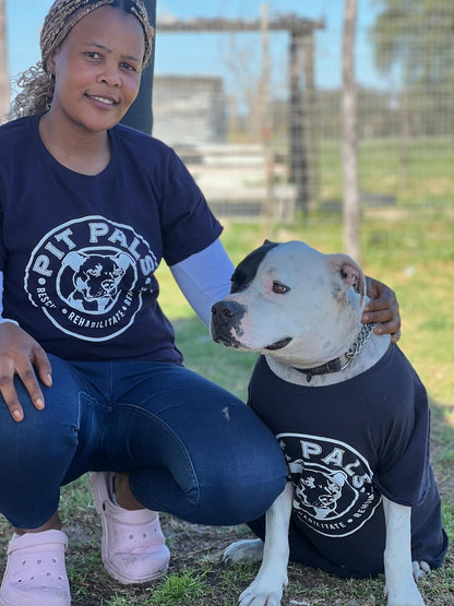 The Classic Pit Pals Tee – Unisex Navy Blue with white logo